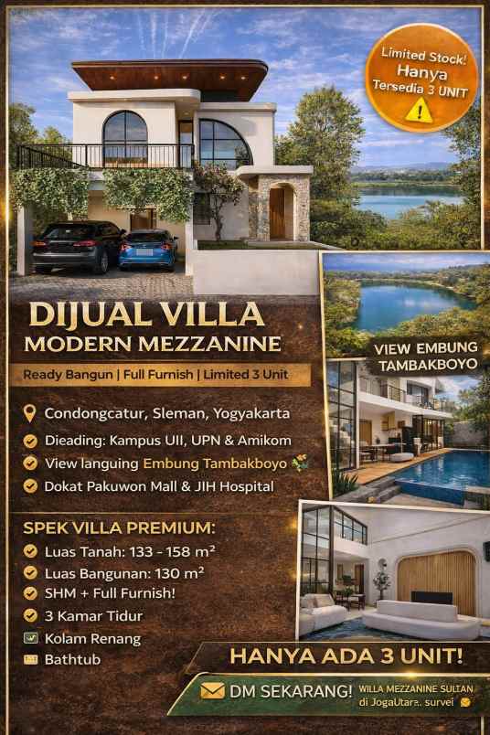 dijual villa jl jalak ngringin condong