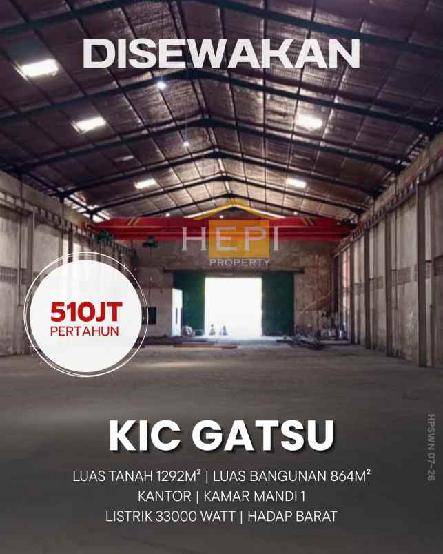 disewakan gudang di kic gatsu semarang