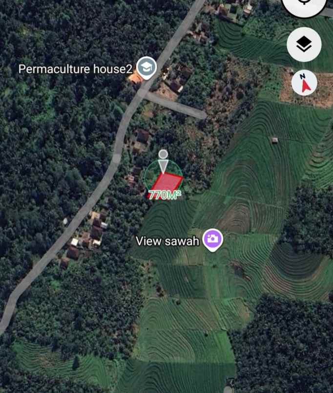 disewakan lahan murah dengan view sawah terasering