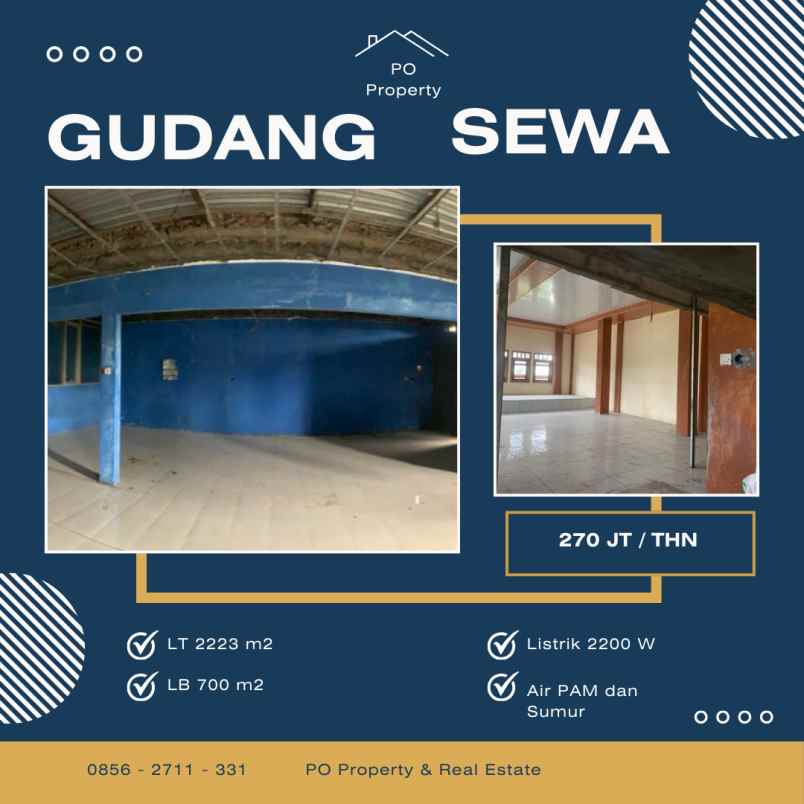 disewakan ruko gudang kantor karangawen