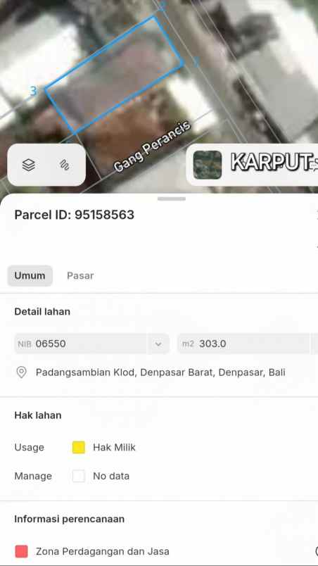 disewakan tanah padangsambian klod