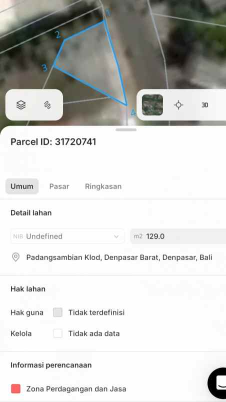 disewakan tanah padangsambian klod
