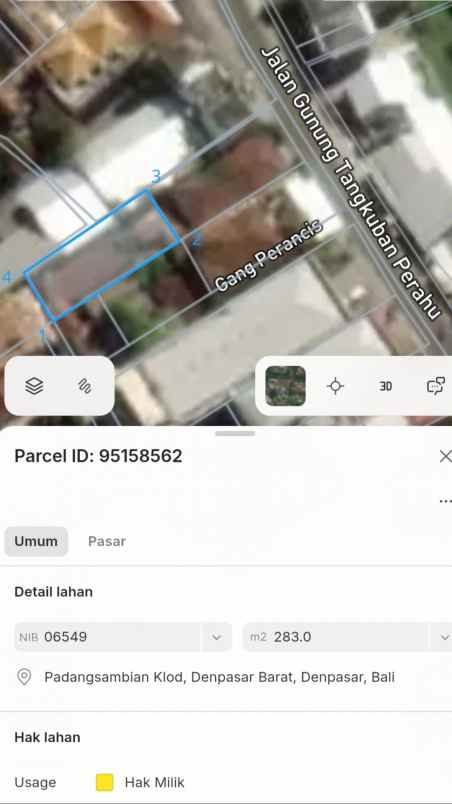 disewakan tanah padangsambian klod