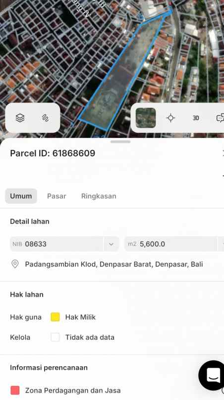 disewakan tanah padangsambian klod