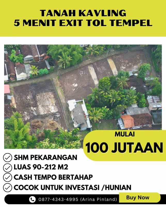 promo tanah kavling mulai 100 jutaan di sleman barat