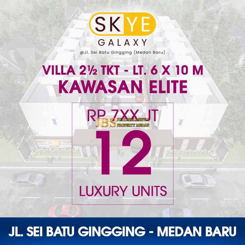rumah 2 5 tingkat di skye galaxy daerah medan baru