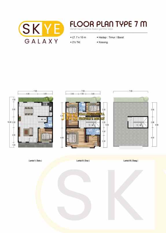 rumah 2 5 tingkat di skye galaxy daerah medan baru