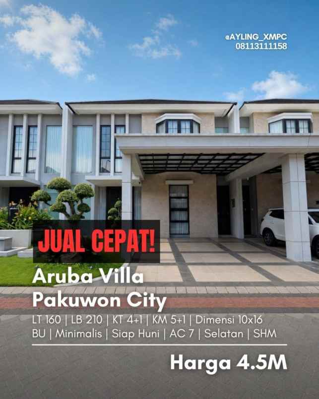 rumah aruba villa pakuwon city minimalis siap huni