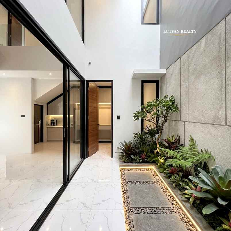 rumah cluster modern minimalis dekat ke kavling polri
