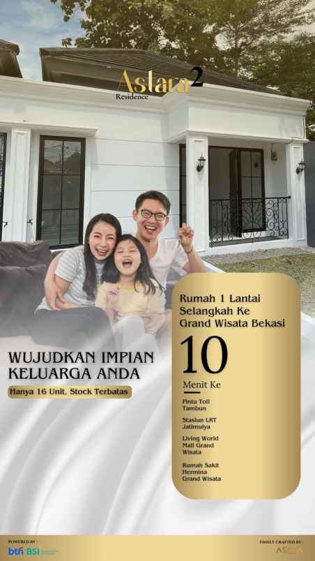 rumah hunian 1 lantai selangkah ke grand wisata bekasi