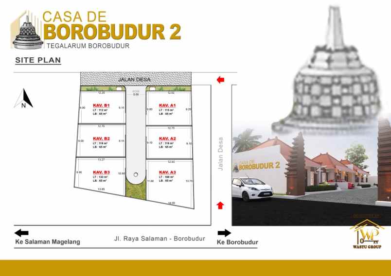 rumah klasik design etnik di borobudur tepi jalan
