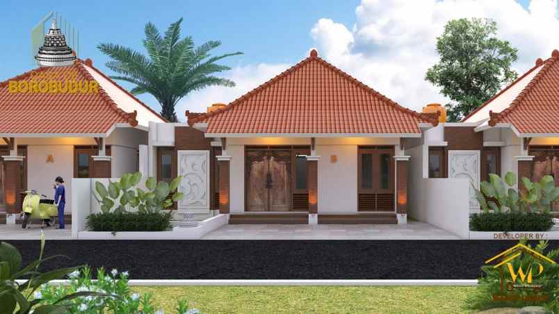 rumah klasik design etnik di borobudur tepi jalan