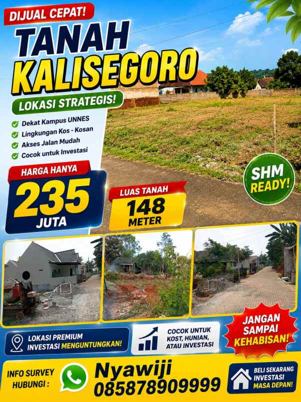 tanah murah siap bangun dekat kampus unnes shm ready