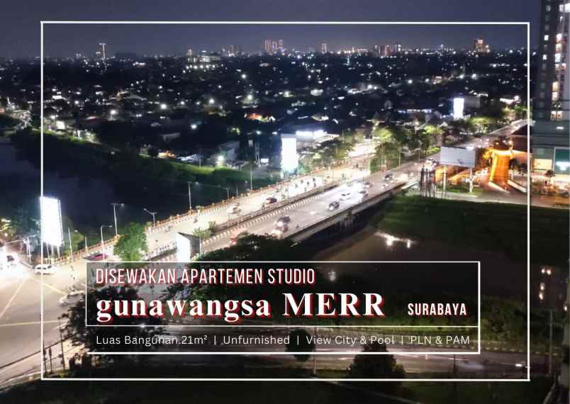 apartemen studio kosongan di gunawangsa merr surabaya