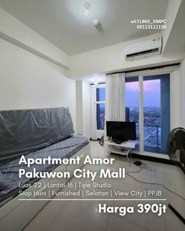 apartment amor pakuwon city mall siap huni furnished