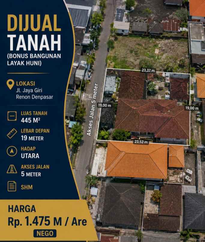 dijual 4 45 are bonus rumah jl jayagiri renon denpasar