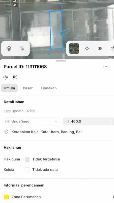dijual 4 are jl muding indah gatsu barat kuta utara