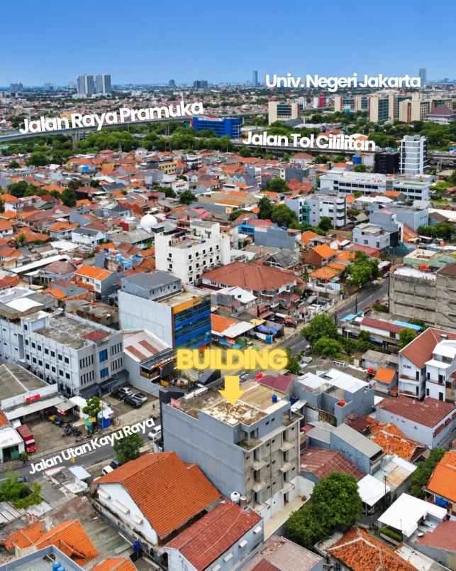 dijual gedung bangunan baru di utan kayu jakarta timur