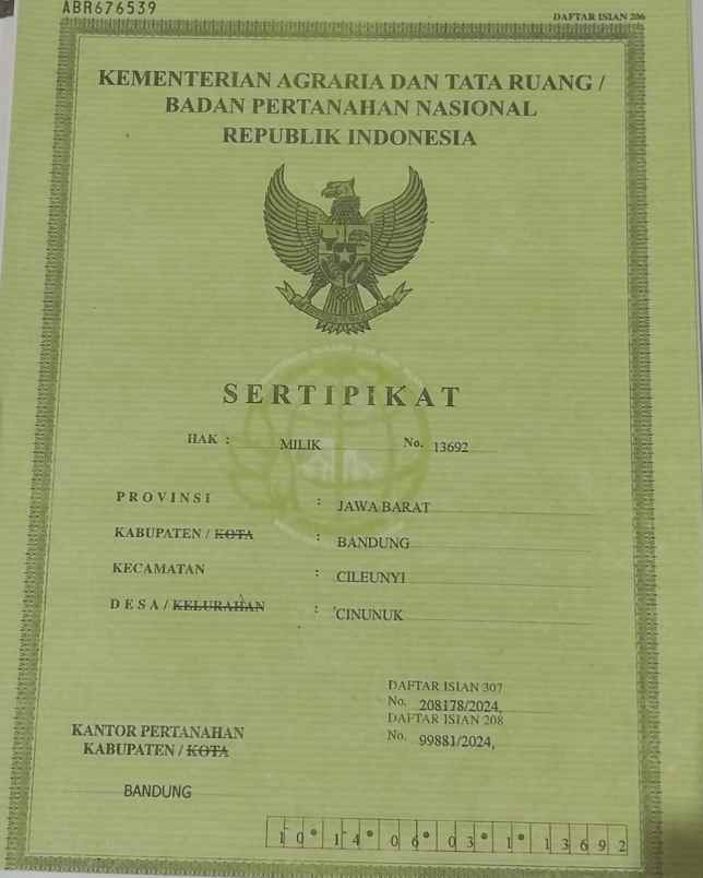 dijual murah tanah shm dekat kampus upi cibiru bandung