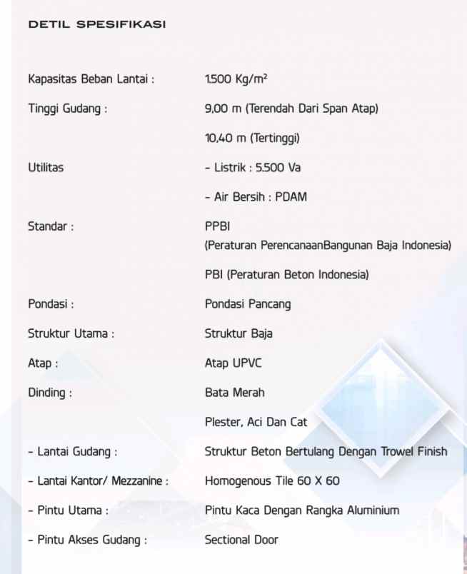 dijual ruko gudang kantor aero biz hub pajang