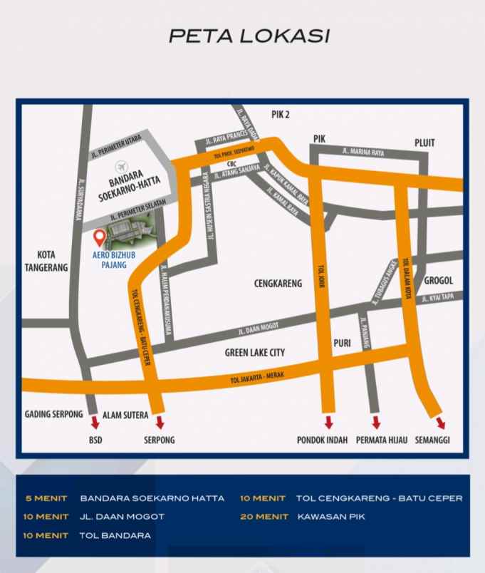 dijual ruko gudang kantor aero biz hub pajang