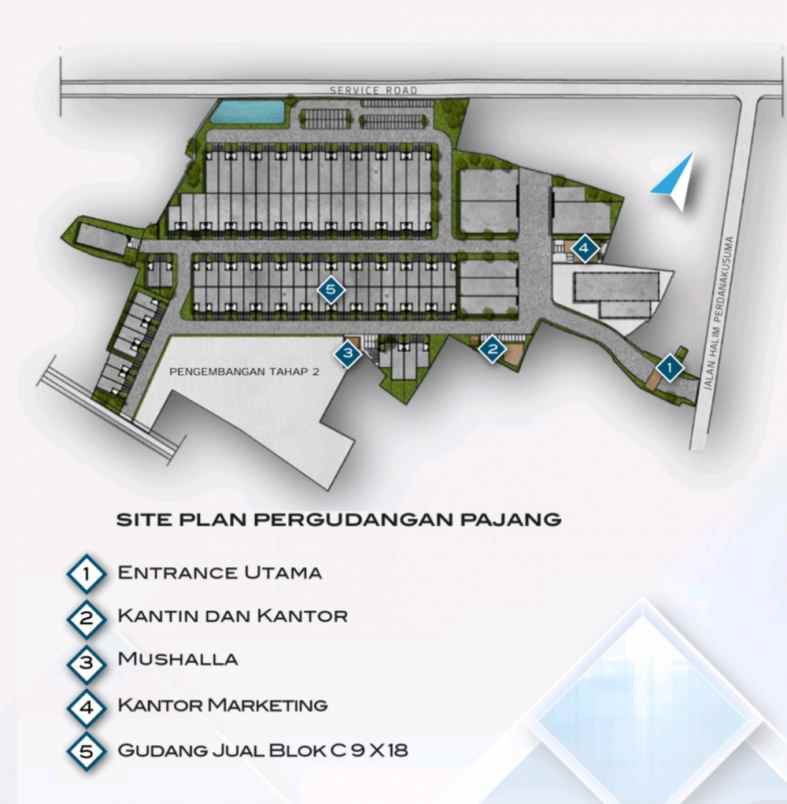 dijual ruko gudang kantor aero biz hub pajang