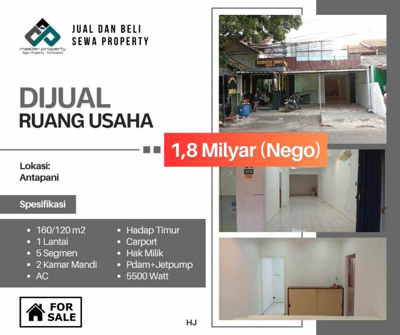 dijual ruko gudang kantor antapani