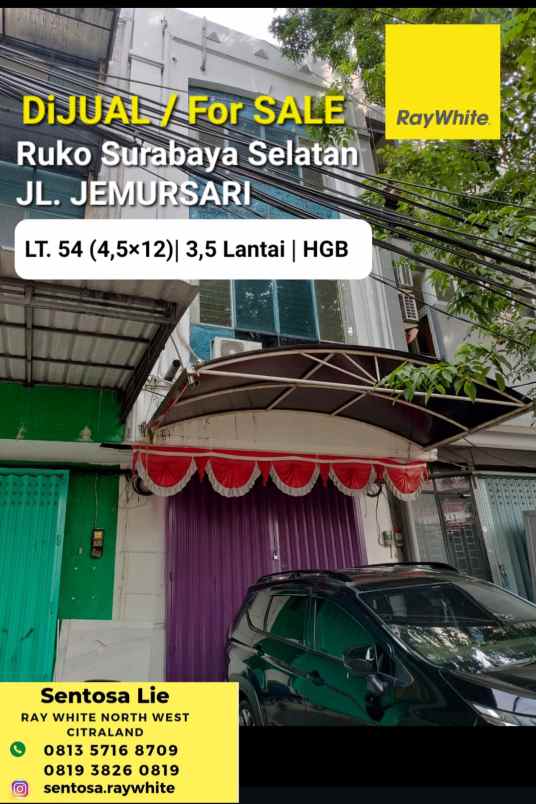 dijual ruko gudang kantor jalan jemursari