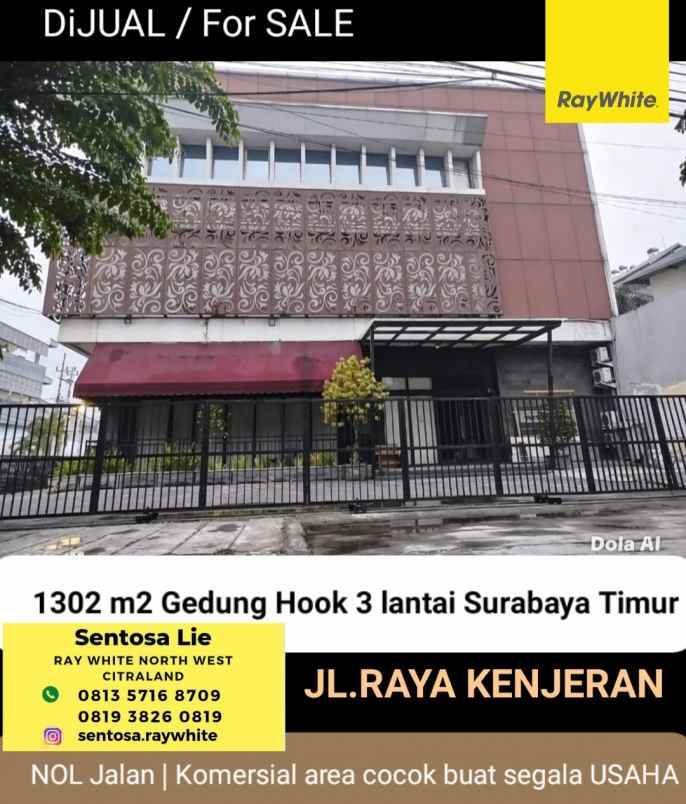 dijual ruko gudang kantor jalan raya kenjeran