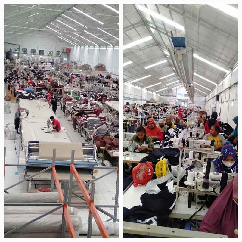 Pabrik Garment Aktif 3700m2 250 Karyawan Diklaten Dijual 185m