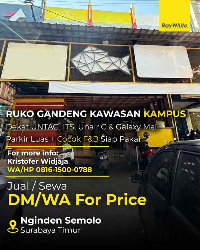 dijual ruko gudang kantor manyar garden regency