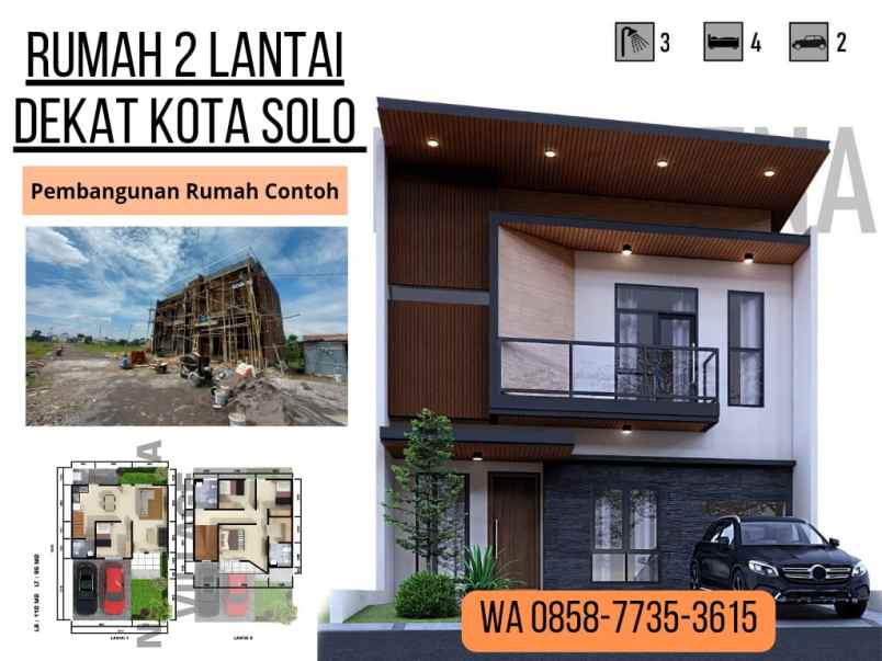 Dijual Rumah 2 Lantai Barat Solobaru