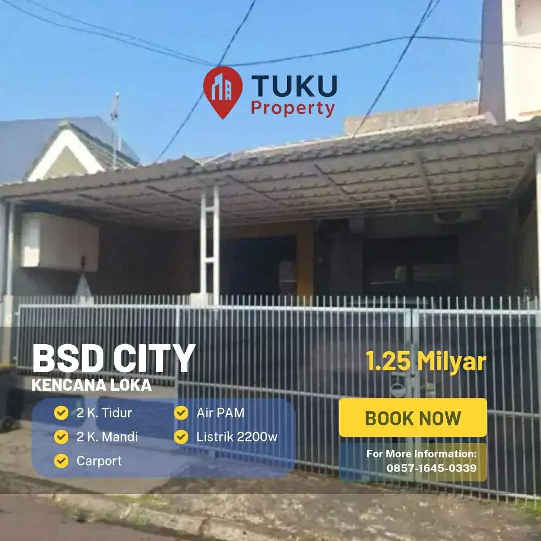 dijual rumah bsd 1 lantai dapat kitchen set