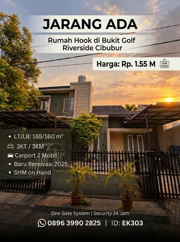 dijual rumah bukit golf riverside cibubur