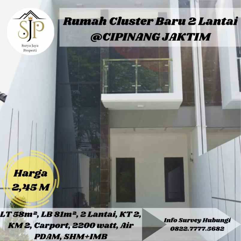Rumah Baru Siap Huni Dalam Cluster Di Cipinang Jakarta Timur