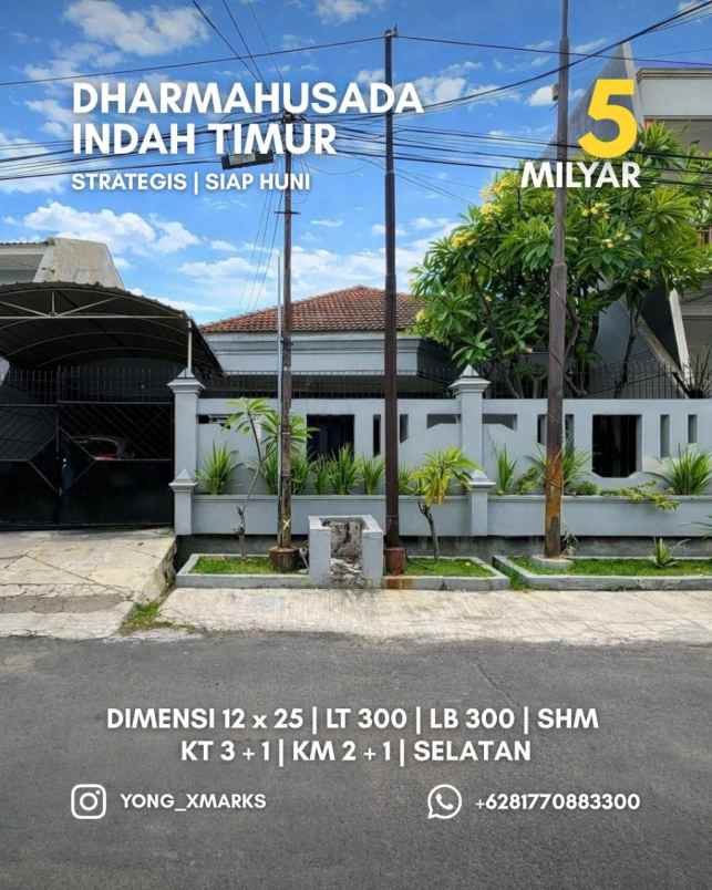 dijual rumah dharmahusada indah