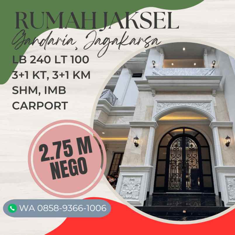 dijual rumah gandaria jagakarsa