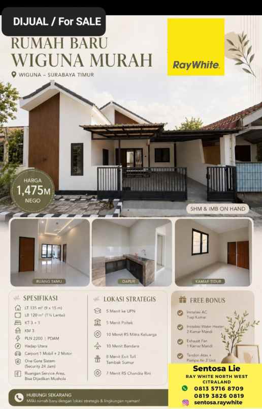 dijual rumah jalan wiguna