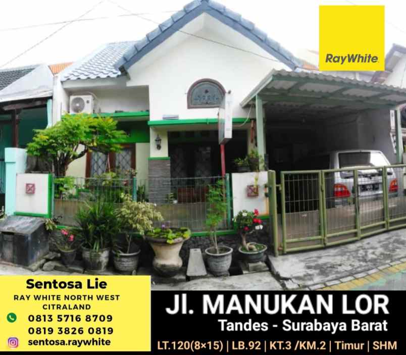 Dijual Rumah Manukan Lor Tandes Surabaya Barat