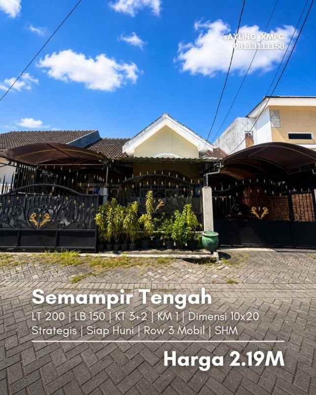 dijual rumah semampir tengah