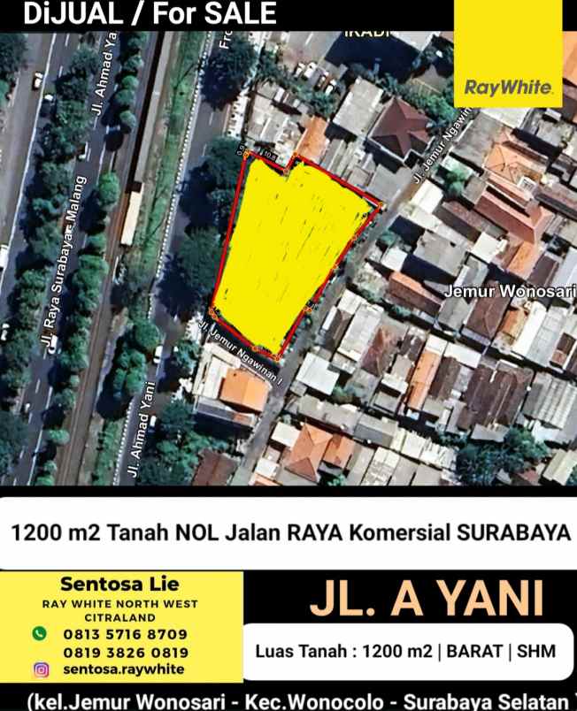 dijual tanah jalan ahmad yani