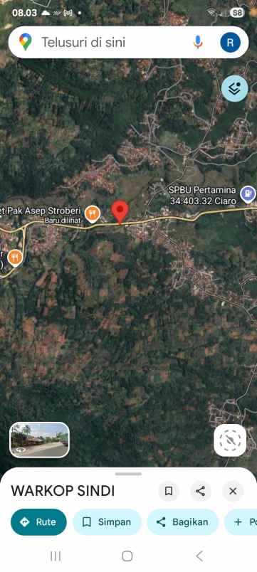dijual tanah jalan nasional iii desa ciaro