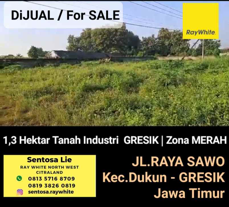 dijual tanah jalan raya sawo