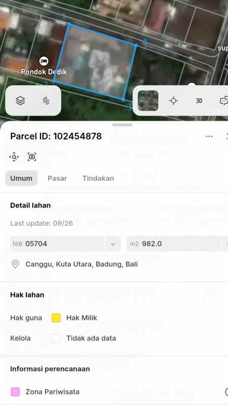 dijual tanah jk nelayan
