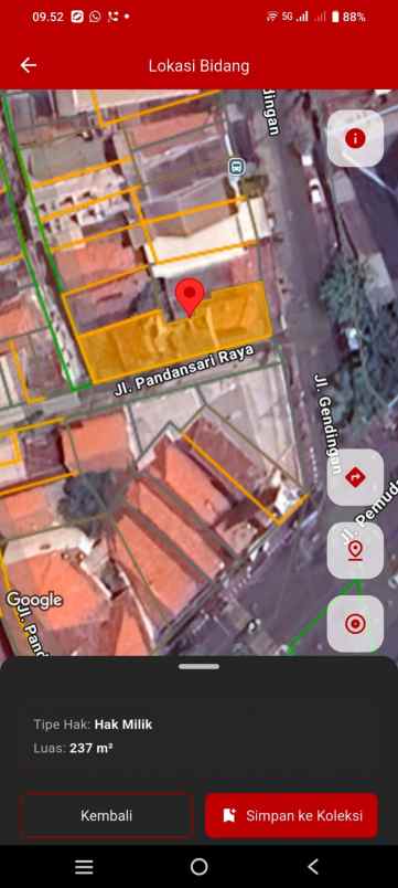 dijual tanah jl gendingan