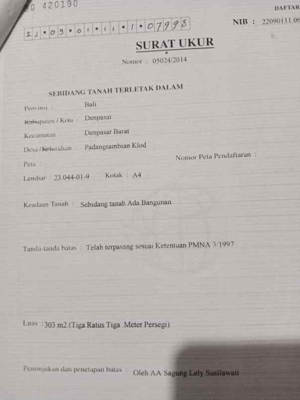 dijual tanah jl gn tangkuban perahu
