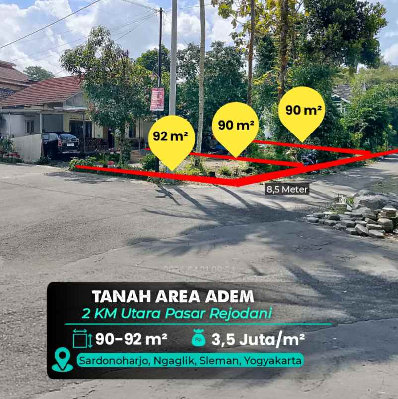 dijual tanah jl palagan km 12