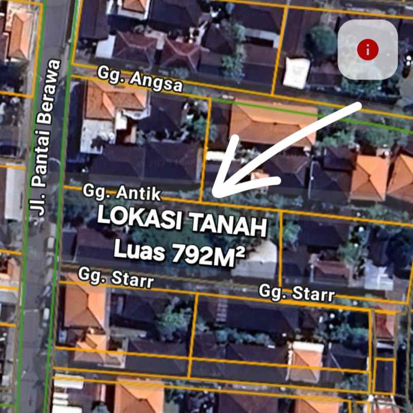 dijual tanah jl pantai berawa