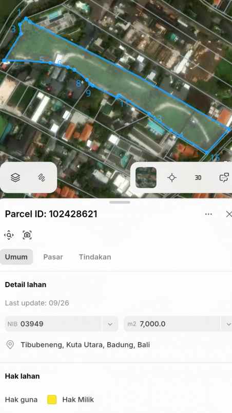 dijual tanah jl pemelisan agung