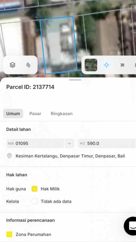 dijual tanah jl sekar tunjung